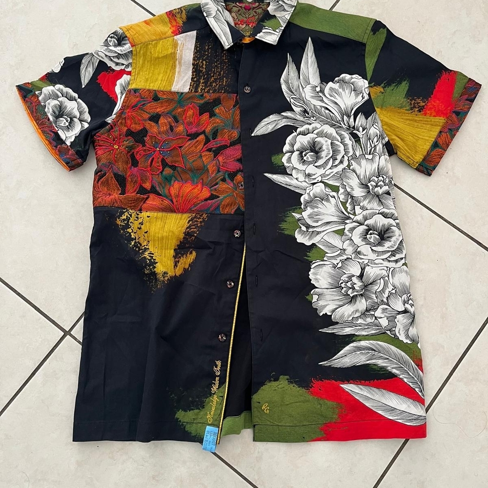 Robert Graham Multicolor Floral Men's Shirt, Like New Used,